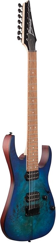 open zoom image for Ibanez RG7421PB Electric Guitar, 7-String, Sapphire Blue Flat, Body Left Front