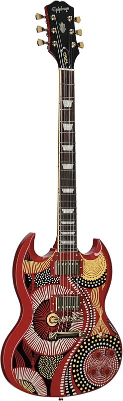 open zoom image for Epiphone Inspired by Gibson Fatoumata Diawara SG Electric Guitar (with Case), Ember Graphic, Body Left Front