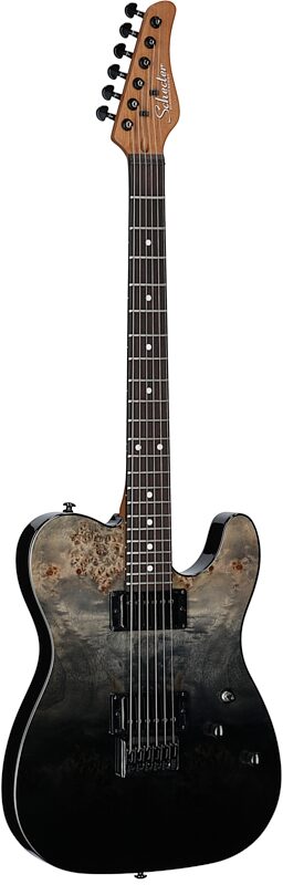 open zoom image for Schecter PT Standard Electric Guitar, Black Fade Burst Burl, Body Left Front