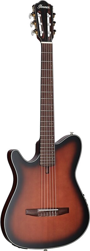 open zoom image for Ibanez FRH10NL Acoustic-Electric Classical Guitar, Left-Handed, Brown Sunburst Flat, Body Left Front