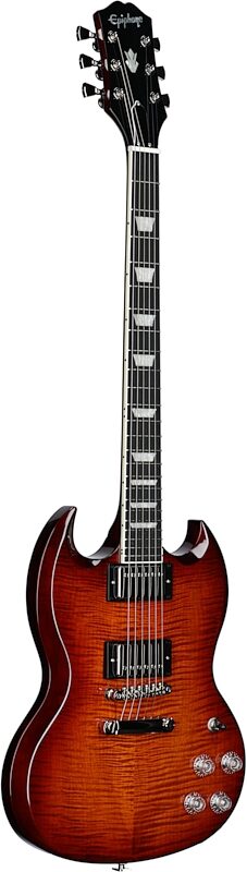open zoom image for Epiphone SG Modern Figured Electric Guitar, Mojave Burst, with Gig Bag, Body Left Front