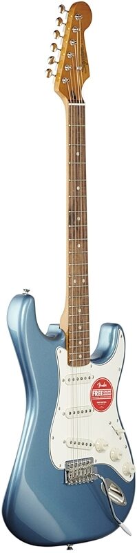 open zoom image for Squier Classic Vibe '60s Stratocaster Electric Guitar, with Laurel Fingerboard, Lake Placid Blue, Body Left Front