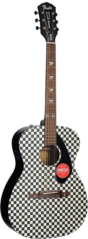 open zoom image for Fender Tim Armstrong Hellcat Acoustic-Electric Guitar, Checkerboard, Body Left Front