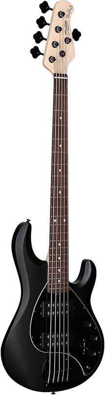 open zoom image for Sterling by Music Man Ray5HH Electric Bass, 5-String, Stealth Black, Jatoba Fretboard, Body Left Front