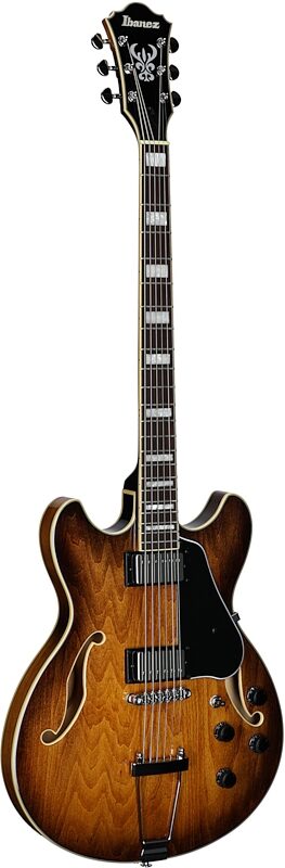 open zoom image for Ibanez AS7328 Artcore Semi-Hollowbody Baritone Electric Guitar, Tobacco Brown, Body Left Front