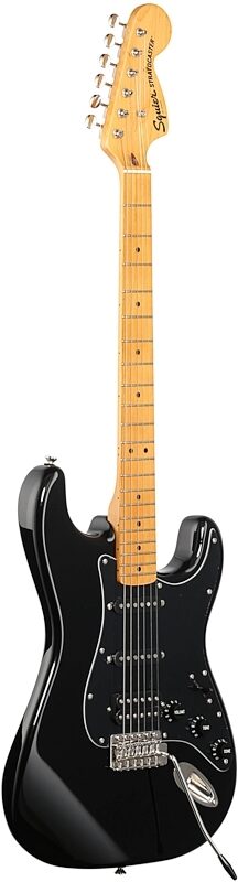 open zoom image for Squier Classic Vibe '70s Stratocaster HSS Electric Guitar, Maple Fingerboard, Black, Body Left Front