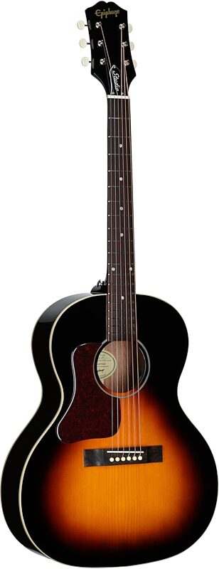open zoom image for Epiphone Blues King Studio Acoustic-Electric Guitar, Left-Handed (with Gig Bag), Dark Burst, Body Left Front