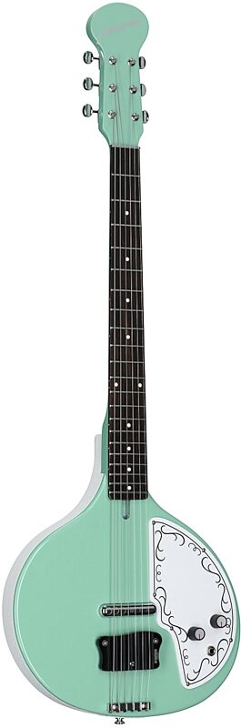 open zoom image for Danelectro Baby Sitar Electric Guitar, Aqua, Body Left Front