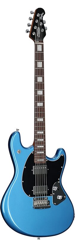 open zoom image for Sterling by Music Man StingRay Baritone Electric Guitar, Toluca Lake Blue, Body Left Front