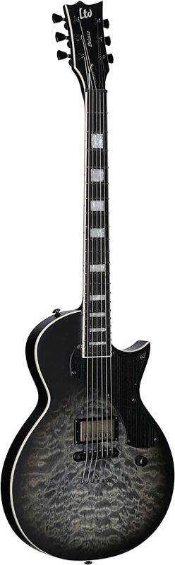 open zoom image for ESP LTD Deluxe EC-01FT Electric Guitar, Charcoal Burst Satin Teardrop, Body Left Front