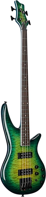 open zoom image for Jackson X Spectra Bass SBXQ IV Electric Bass, Amber Blue Burst, Body Left Front