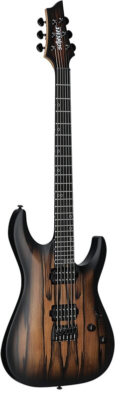 open zoom image for Schecter C-1 Pale Moon Ebony Electric Guitar, Natural Satin Black Burst, Body Left Front