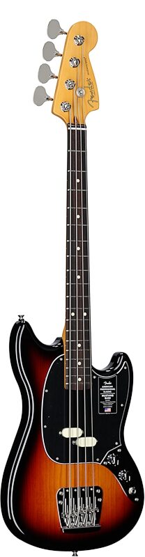 open zoom image for Fender American Professional Classic Mustang Electric Bass, Rosewood Fingerboard (with Gig Bag), 3-Color Sunburst, Body Left Front