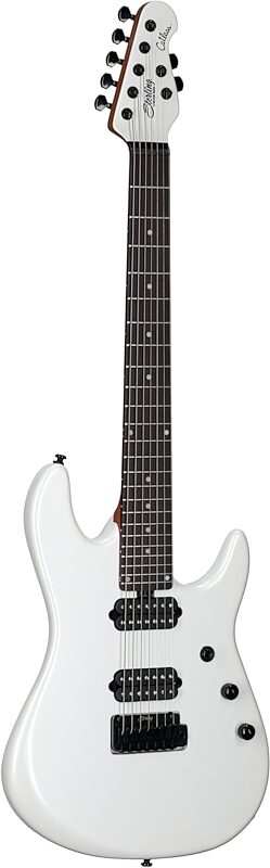 open zoom image for Sterling by Music Man Jason Richardson 7 Cutlass Electric Guitar, 7-String, Pearl White, Rosewood Fretboard, Body Left Front