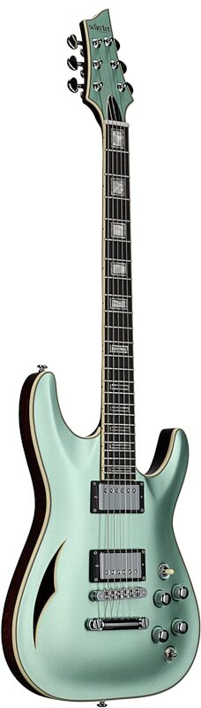 open zoom image for Schecter C-1 EA Classic Electric Guitar, Satin Vintage Pelham Blue, Open Box (Good), Body Left Front