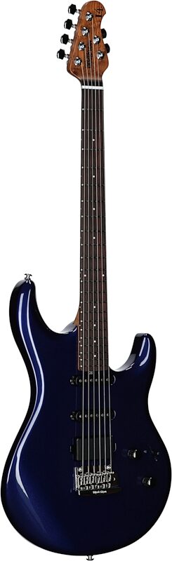 open zoom image for Ernie Ball Music Man Luke 4 HSS Electric Guitar, Butane Blue, Rosewood Fretboard, Body Left Front