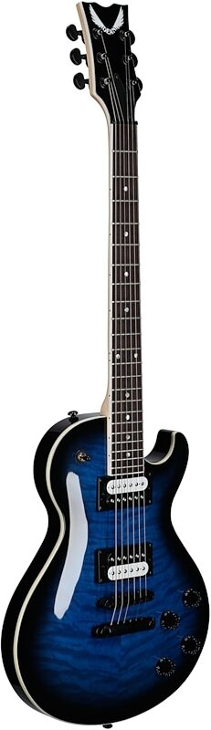 open zoom image for Dean Thoroughbred X-QM Electric Guitar, Transparent Blue, Body Left Front