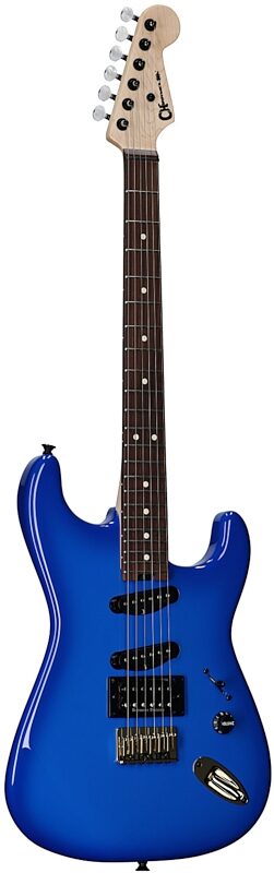 open zoom image for Charvel Jake E Lee Signature Pro-Mod So-Cal Electric Guitar, Blue Burst, Body Left Front