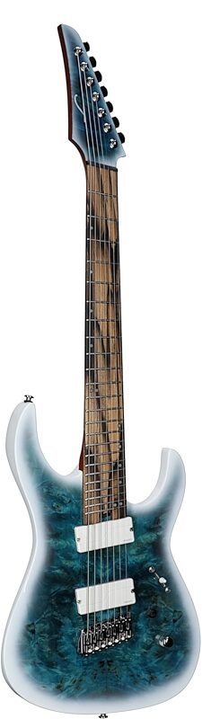 open zoom image for Legator N7FOD Ninja 7 Overdrive Multi-Scale Electric Guitar, 7-String, Arctic Blue, Body Left Front