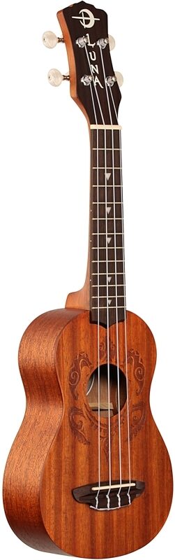 open zoom image for Luna Honu Soprano Ukulele (with Gig Bag), Tribal Turtle, Body Left Front