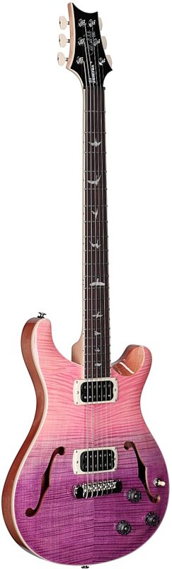 open zoom image for PRS Paul Reed Smith SE Ed Sheeran Hollowbody I Baritone Electric Guitar (with Gig Bag), Pink Ombre, Body Left Front