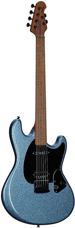 open zoom image for Sterling by Music Man Ryan "Fluff" Bruce StingRay Electric Guitar, Amana Boat Blue, Roasted Maple Fretboard, Open Box (Very Good), Body Left Front