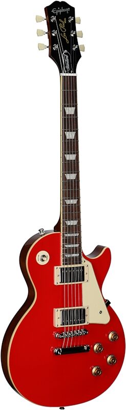 open zoom image for Epiphone Inspired by Gibson Les Paul Standard '50s Electric Guitar (with Gig Bag), Cardinal Red, Laurel Fretboard, Body Left Front