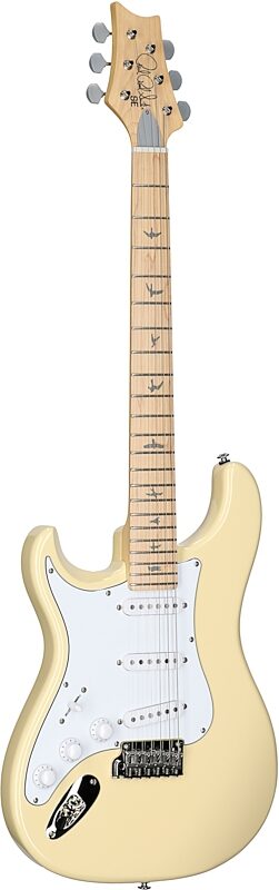 open zoom image for PRS Paul Reed Smith SE Silver Sky Electric Guitar, Left-Handed, Maple Fretboard (with Gig Bag), Moon White, Body Left Front
