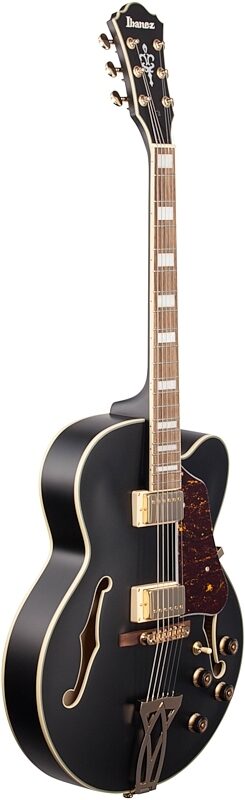 open zoom image for Ibanez AF75G Artcore Hollowbody Electric Guitar, Black Flat, Body Left Front