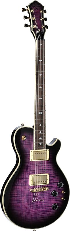 open zoom image for Michael Kelly Limited Modshop Narrow Body Design Patriot Electric Guitar, Purple Burst, Open Box (Very Good), Body Left Front