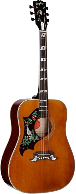open zoom image for Epiphone Inspired by Gibson Custom 1963 Dove Reissue Acoustic-Electric Guitar, Left-Handed (with Case), Natural, Body Left Front