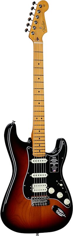 open zoom image for Fender American Professional Classic Stratocaster HSS Electric Guitar, Maple Fingerboard (with Gig Bag), 3-Color Sunburst, Body Left Front