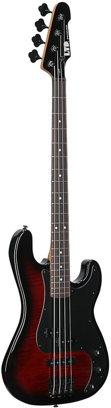 open zoom image for ESP LTD Surveyor-204DX Electric Bass, Red Burst, Body Left Front
