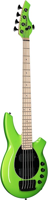 open zoom image for Ernie Ball Music Man Bongo 5HH Electric Bass, 5-String (with Case), Mantis Green, Maple Fretboard, Body Left Front