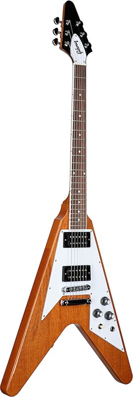 open zoom image for Gibson '70s Flying V Electric Guitar (with Case), Antique Natural, Body Left Front