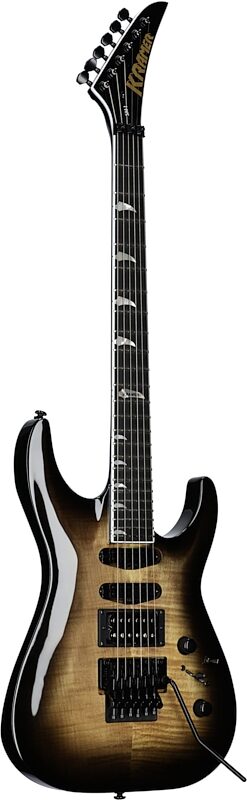 open zoom image for Kramer SM-1 Figured Floyd Rose Electric Guitar, Black Denim, Body Left Front
