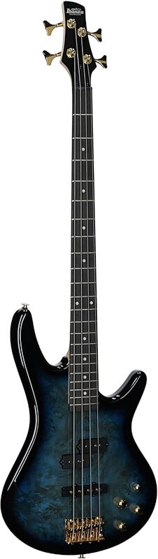 open zoom image for Ibanez GSR200PC Gio Electric Bass, Transparent Marine Burst, Body Left Front