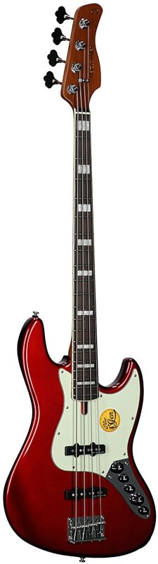 open zoom image for Sire Marcus Miller V7 New Gen Electric Bass, Candy Apple Red, Ebony Fretboard, Body Left Front