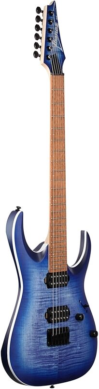 open zoom image for Ibanez RGA42FM Electric Guitar, Blue Lagoon Burst Flat, Body Left Front