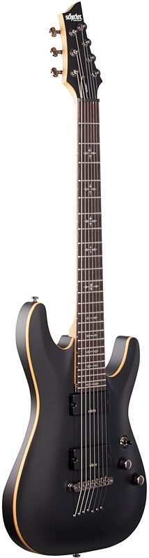 open zoom image for Schecter Demon 7 Electric Guitar, 7-String, Aged Black Satin, Body Left Front