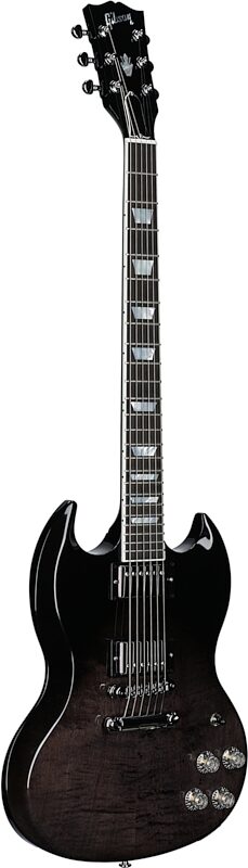 open zoom image for Gibson SG Modern Electric Guitar (with Case), Transparent Black Fade, Body Left Front