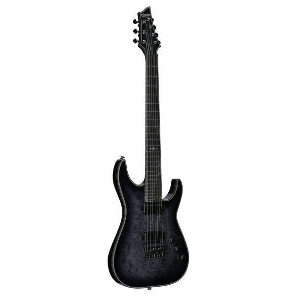 open zoom image for Schecter Hellraiser Hybrid C-7 Electric Guitar, 7-String, Transparent Black Burst, Body Left Front