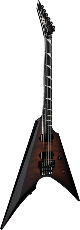 open zoom image for ESP LTD Arrow-1000QM Electric Guitar, Dark Brown Sunburst, Body Left Front