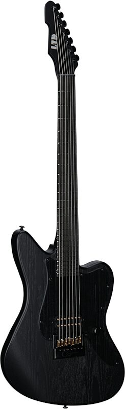 open zoom image for ESP LTD Alex Wade AW-XJ7 Baritone EverTune Electric Guitar (with Case), Black Satin, Body Left Front