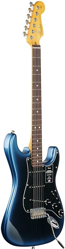 open zoom image for Fender American Professional II Stratocaster Electric Guitar, Rosewood Fingerboard (with Case), Dark Night, Body Left Front