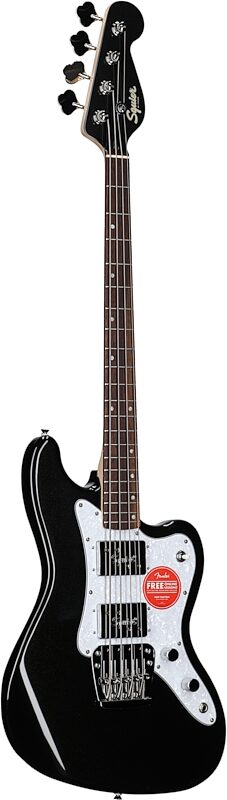 open zoom image for Squier Paranormal Rascal HH Bass Guitar, Metallic Black, Body Left Front