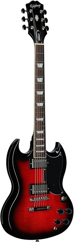 open zoom image for Epiphone SG Tribute Plus Electric Guitar, Cherry Burst, Body Left Front