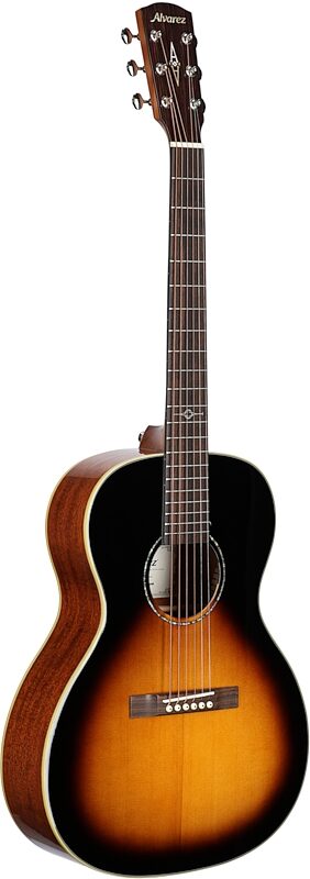 open zoom image for Alvarez Delta 00 Grand Concert Acoustic Guitar, Tobacco Sunburst, Body Left Front