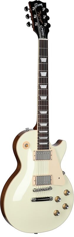 open zoom image for Gibson Les Paul Standard '60s Custom Color Electric Guitar, Plain Top (with Case), Classic White, Body Left Front