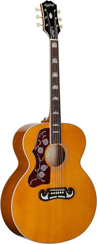 open zoom image for Epiphone J-200 Studio Jumbo Acoustic-Electric Guitar, Left-Handed (with Gig Bag), Natural, Body Left Front
